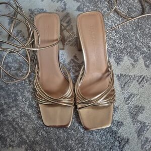 Luxurious Gold Strappy Heels